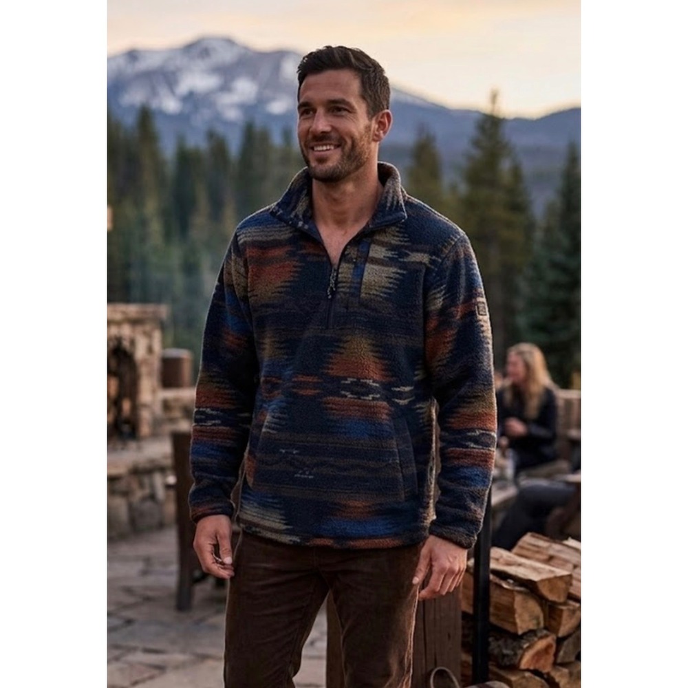 Billabong Adventure Division Recycler Fleece Quarter Zip‎ Southwestern Mens M